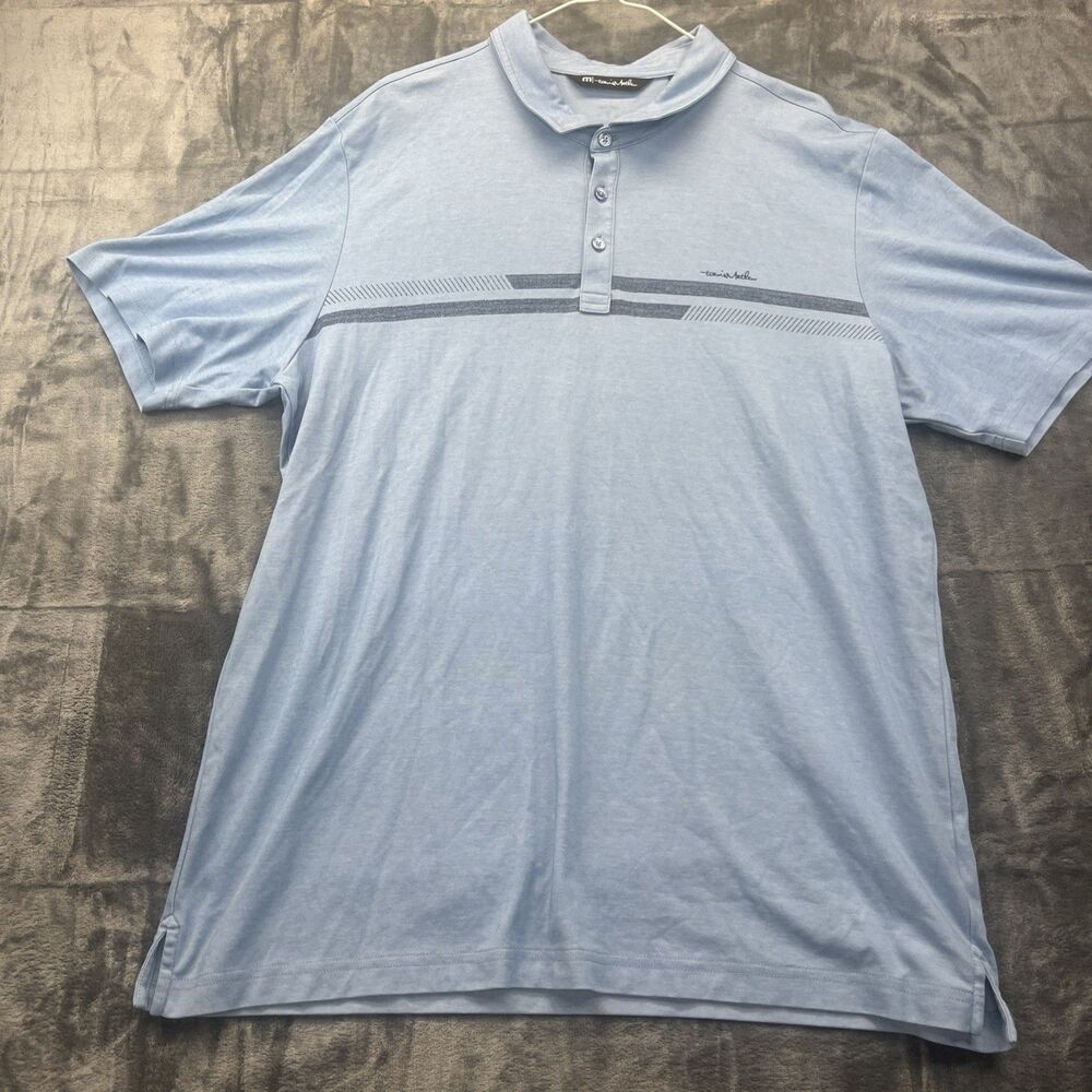 Travis Mathew Polo Shirt Mens XXL Short Sleeve Golf Light Blue